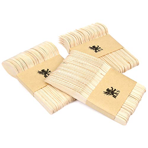 H&S 150pcs Wooden Cutlery Set Disposable Biodegradable Wood Eco Friendly for Party - 50 Forks, 50 Knives, 50 Spoons