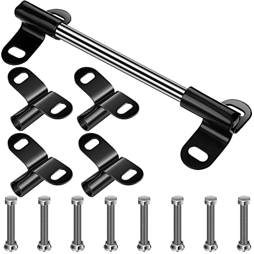 Jutom Wheelbarrow Axle Bracket Set 10 x 0.63 Inch Heavy Duty Wheelbarrow Shaft 4 Pcs 2.1 x 3.3 Inch Brackets 8 Pcs Bolts and Nuts Compatible with 5/8 Inch Wheelbarrow Axles