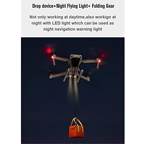 drone drop release System with Landing Gear for DJI Mavic Air 2/Air 2s, Drop Device Kit for Delivery/Transport Release Wedding Clip/Fishing Line (Grey)