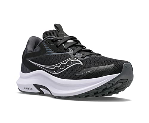 Saucony Men's Axon 2 Running Shoe, Black/White, 9 US