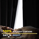 100% Blackout Shield Linen Blackout Curtains 108 Inches Long 2 Panels Set, Clip Rings/Rod Pocket Blackout Curtains No Light, Black Out Curtains & Drapes for Bedroom, 50 inches Wide Each Panel, Grey