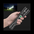 LED Torch Rechargeable Super Bright Flashlight 20000 Lumen, XHP70.2 High Powered Handheld Tactical Flashlight, Waterproof, Zoomable, for Camping, Hiking, Emergency, Gifts