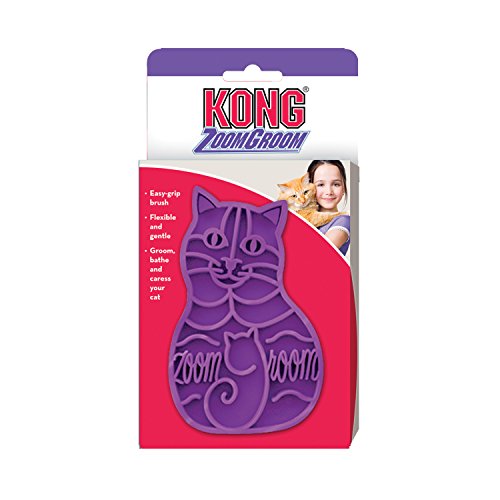 KONG - Cat ZoomGroom - Soft, Rubber Grooming and Massage Brush for Cats