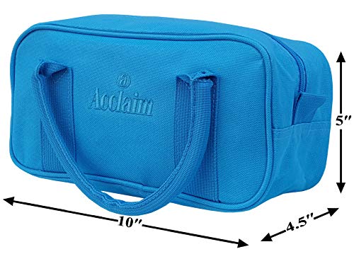 Acclaim Paris Nylon Two Bowl Level Lawn Flat Green Short Mat Locker Bowls Bag (Blue), Blue, Durable