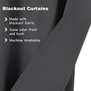 Smarcute Blackout Curtains Thermal Insulated Grommet Window Drapes Eyelet Curtains for Bedroom/Living Room Set of 2 Panels,Each W132cm x D160cm,Charcoal Grey