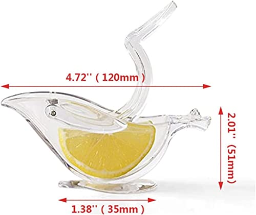 2 Pack Bird Lemon Lime Squeezer - Manual Lemon Citrus Juicer - Bird Shaped Lemon Squeezer - Acrylic Glass Wedge Lemon Lime Squeezer Press - Cute Kitchen Gadgets Accessories