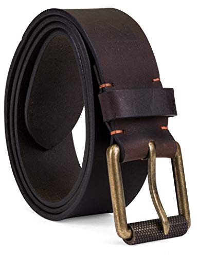 Timberland PRO Men's 40mm Workwear Leather Belt, Dark Brown/Roller Buckley, 52