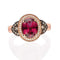 Gin and Grace 10K Rose Gold Genuine Rodholite Ring with Diamonds for women | Ethically, authentically & organically sourced (Oval-cut) shaped Rodholite hand-crafted jewelry for her | Rodholite Ring for women
