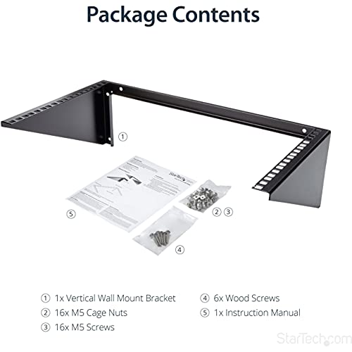 StarTech.com 6U 19" Steel Vertical Rack and Wall Mountable Server Rack, Black (RK619WALLV)