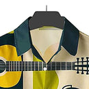 KRECS Mens Shirts Short Sleeve, Men Shirt Casual Musical Instrument Printing Single Button All-Match Summer Beach Shirt Short-Sleeved Beach top (Size : XL)