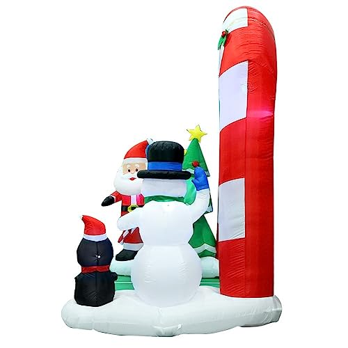 Jingle Jollys Christmas Inflatable Illuminated Santa Archway, Outdoor Decorations, 3M Cold White LED Lights with Pegs and Ropes Set Built-in Pump Lawn Yard Decor