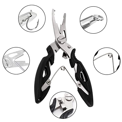 Lure Pliers 3 Pcs Fishing Tools Pliers Stainless Steel Bait Fishing Line Scissors Multi-purpose High Strength Black Blue Fishing Tackle