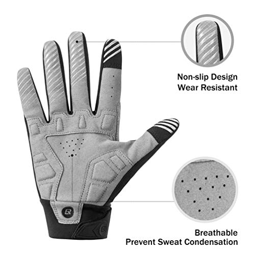 ROCKBROS Cycling Gloves Winter Bike Gloves Full Finger Water Resistant Touch Screen Biking Gloves for Men Skiing Bicycle Gloves