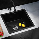 Welba Kitchen Sink Stone Sink Rectangle Single Bowl 460x410x230mm Black