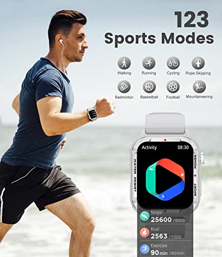 LIGE Smart Watch with Bluetooth Call Answer/Dail for Men Women,1.85'' HD Full Touch Screen Fitness Tracker, Smartwatch with Heart Rate Blood Oxygen Blood Pressure Sleep Monitor for Android and iPhone
