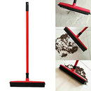 Rubber Broom for Dog Cat Pet Hair Car Windows Handle Sweeper Squeegee Floor (Red)