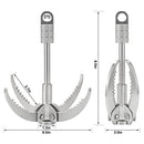 Large Grappling Hook, 4-Claw Folding Stainless Steel Grapple Hooks for Outdoor Survival, Camping, Hiking, Tree &Mountain Climbing