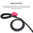 ZENVALY Dog Waste Bag Dispenser, Portable Waste Bag Dispenser for Hanging Dog Waste Bags, Bag Dispenser for Attaching to the Dog Lead with 1 Roll, Leak-proof Dog Waste Bags, Pink
