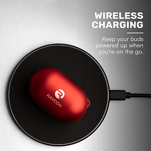 Raycon The Everyday Bluetooth Wireless Earbuds with Microphone- Stereo Sound in-Ear Bluetooth Headset True Wireless Earbuds 32 Hours Playtime (Matte Red)