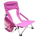 SunnyFeel Low Folding Camping Chair, Portable Beach Chairs, Mesh Back Lounger for Outdoor Lawn Beach Camp Picnic (Pink)