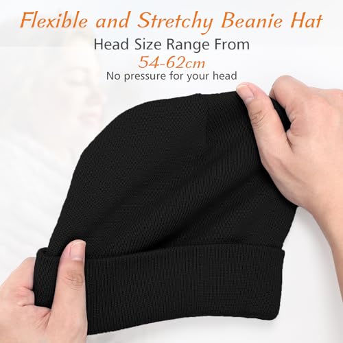 EYMOE Beanie for Men Women, Soft Warm Slouchy Beanie Hats Winter Knit Caps Ski Hat Unisex Black