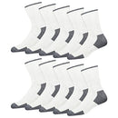 SOXCO 10-Pack Crew Socks for Men Women Soft Cushion Unisex Crew Socks, Pack of 10 Pairs (Shoe Size: 12-15, White)