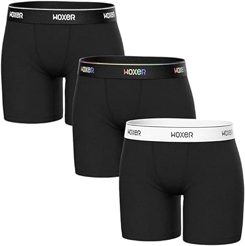 Woxer Womens Boxer Briefs Underwear, Baller 5” Boyshorts Panties Soft Anti-Chafing, No Roll Inseam, 3pk - Best Sellers, Large