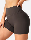 YEOREO Buttery Workout Shorts for Women High Waist Running Biker Shorts Spandex Scrunch Gym Yoga Shorts, Coffee, Small