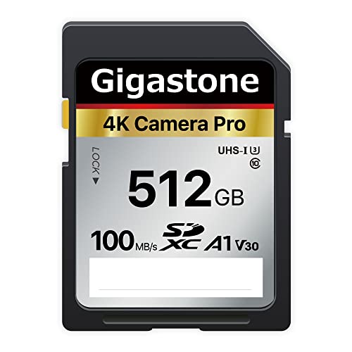 Gigastone 512GB SD Card V30 SDXC Memory Card High Speed 4K Ultra HD UHD Video Compatible with Canon Nikon Sony Pentax Kodak Olympus Panasonic Digital Camera