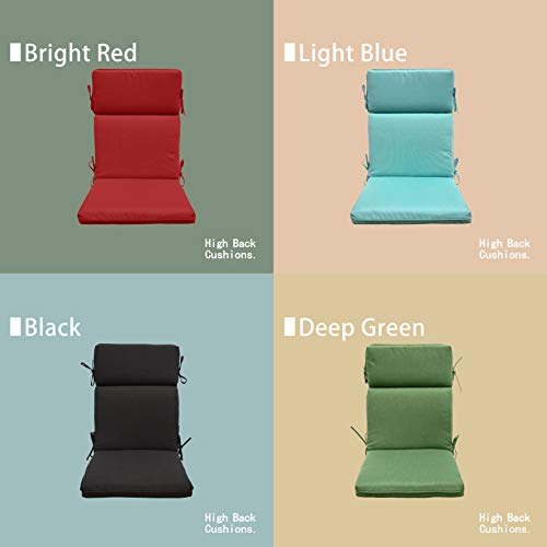 BOSSIMA Indoor Outdoor High Back Chair Cushions Replacement Patio Chair Seat Cushions Set of 4 (Olefin Light Grey)