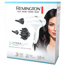 Remington Hydraluxe AC Hair Dryer, AC8901AU, 2300W Salon Professional Styling (AU Plug), Moisture Lock Micro-Conditioners, Ionic Conditioning Prevent Frizz, Includes 2 Concentrators & Diffuser, White