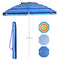 Costway 2.2m Parasol, Angle-Adjustable Beach Umbrella, Balcony Umbrella with Ground Socket & Cup Holder & Carrier Bag, Market Umbrella for Garden & Beach & Terraces (Navy)