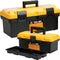 ZHJAN Tool Box set, 30cm + 41.5cm Large Tool Box, new PP material/double locking/with removable tray and small storage box, black/yellow