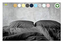 100% Organic Cotton Twin / Twin XL Duvet Cover - Smoke Gray - 500 Thread Count - GOTS Approved - Long Staple - for Duvet Insert, Down Comforter, Weighted Blanket -Luxury Collection - with Cloth Bag