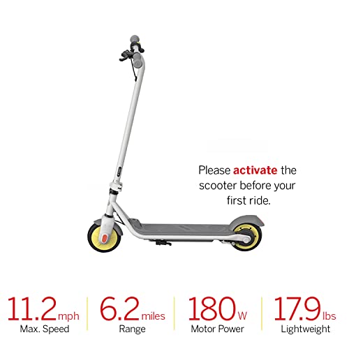 Segway Ninebot C10 Electric Kick Scooter for Kids 8-14 Years, 6.2 Miles Range & 11.2 MPH, 180W Motor, W. Capacity 661lbs, Electric & Mechanical Brake, E Commuting Scooters for Teens, Boys and Girls