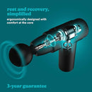 Homedics NOVO Mini Massage Gun, 4 Attachments and 6 Intensity Levels, from Soothing Vibration to the Most Intense Percussion Massage, USB-C Charging Port and 1 Hour Runtime, Compact Travel Case