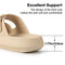 LongBay Women Men Double Buckle Adjustable EVA Slide Slippers Cloud Pillow Sandals (Light Brown, 8.5-9.5 Women/6.5-7.5 Men）