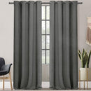 100% Blackout Curtains 90 Inches Long,Linen Blackout Curtains 90 Inch Length 2 Panels Set,Thermal Insulated Full Light Blackout Curtains for Bedroom/Living Room,90" W x 90" L 2 Panels,Darkgrey