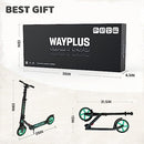 WAYPLUS Kick Scooter for Ages 6+,Kid, Teens & Adults. Max Load 240 LBS. Foldable, Lightweight, 8IN Big Wheels Kids, Teen and Adults, 4 Adjustable Levels. Bearing ABEC9