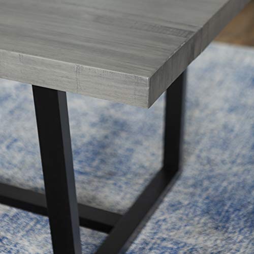 WE Furniture 72" Industrial Design Rustic Solid Wood Dining Table - Grey