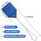 4 Pieces Leather Fly Swatter Long Handle Manual Swat Metal Handle Flyswatter Colorful Rustic Fly Swatter for Kitchen Home Indoor Outdoor, 4 Colors(Royal Blue, Black, Khaki, Dark Brown)