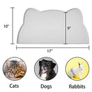TOKAYIFE Cat Food Mat, Silicone Pet Feeding Mat for Floor Non-Slip Waterproof Dog Water Bowl Tray Cushion (17" x 10", Light Gray)