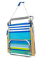 Rio Beach Classic 5-Position Lay-Flat Folding Beach Chair, 30.8" x 24.75" x 29.5", Cool Blue Stripes, Pink/White/Beige/Black, 1 Count (Pack of 1)