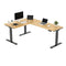 FlexiSpot E7L L-Shaped Standing Desk 182 x 198 x 76 x 60cm Triple-Motor Corner Desk Workstation L Shaped Height Adjustable Desk, Black + Bamboo