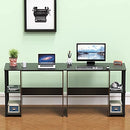 SHW Compact Home Office Desk with Shelves, Espresso