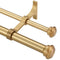 Warm Gold Double Curtain Rods for Windows 72-144", Double Drapery Rods with End Cap Finials, Adjustable 1-Inch Front and 5/8 Inch Back Double Rod Curtain Rods, Telescoping Double Window Rods Warm Gold