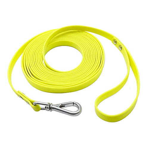 NIMBLE Waterproof Dog Leash Durable PVC Rope Great for Small Medium Large Dog 5ft 10ft 13ft 16ft Training Reflective Leash (16 Feet, Bright Yellow)