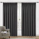 TSARLTD Curtain Blackout Thick Thermal Pencil Pleat Pair Curtains Panel Set of 2 Curtains Super Soft 66"x72"for Bedroom Drop Noise Reduce Curtains for Living (Charcoal Grey, W66xL72(W168cmxL183cm))