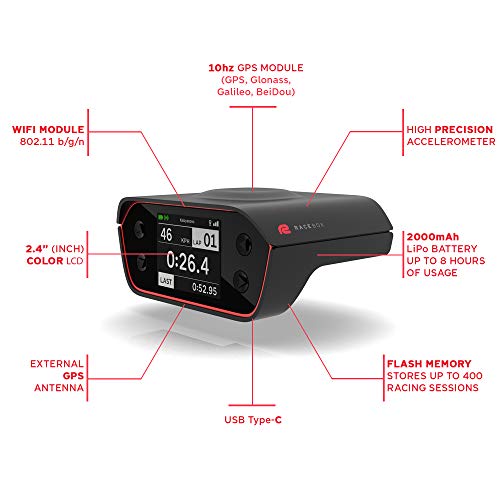 RaceBox 10Hz GPS Based Performance Meter Box with Mobile App Car Race Lap Timer and Drag Meter Racing Accelerometer Data Logger