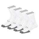 KOPNHAGN Men's Cushion Comfort Cotton Unisex Crew Socks, Pack of 4 Pairs (Shoe Size: 9-11, White)